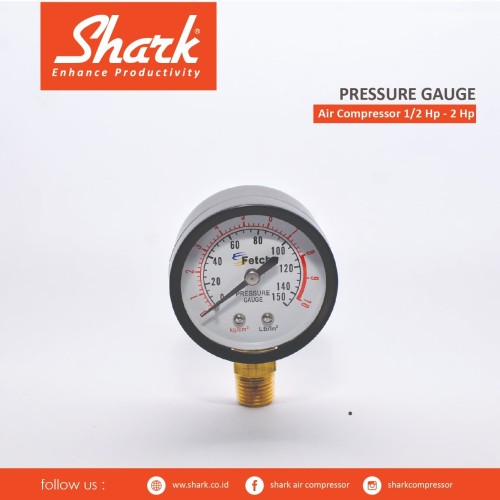 Pressure Gauge Kompressor 1/2-2Hp Shark