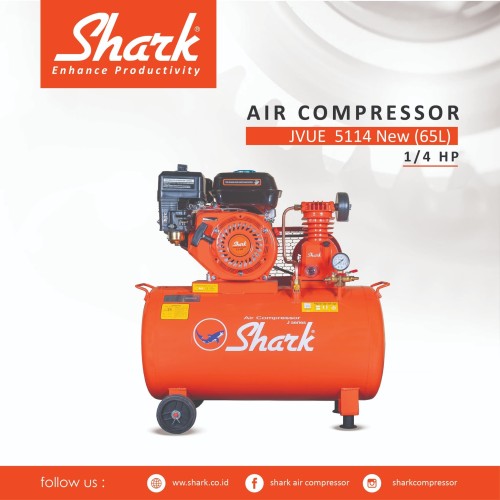 Kompresor 1/4Hp Tangki 65Liter Penggerak Engine Shark