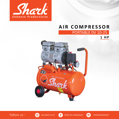 Oilless 1Hp (Motor Alumunium) Shark Air Compressor OV 10-25