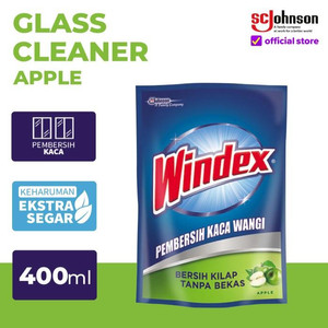 Windex Liquid Apple Pouch 425ml Pembersih Kaca