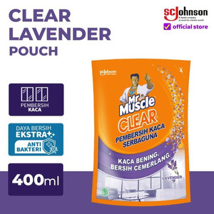 Mr Muscle Clear Glass Pembersih Kaca Pouch Lavender 400ml