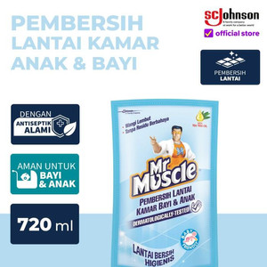 Mr Muscle Pembersih Lantai Kamar Bayi & Anak Pouch 720mL