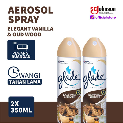 TWIN PACK Glade Aerosol Elegant Vanilla & Oudwood 350ml