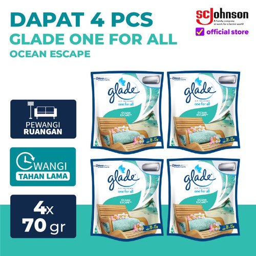 [Dapat 4 pcs] Glade One for All Ocean Escape 70gr