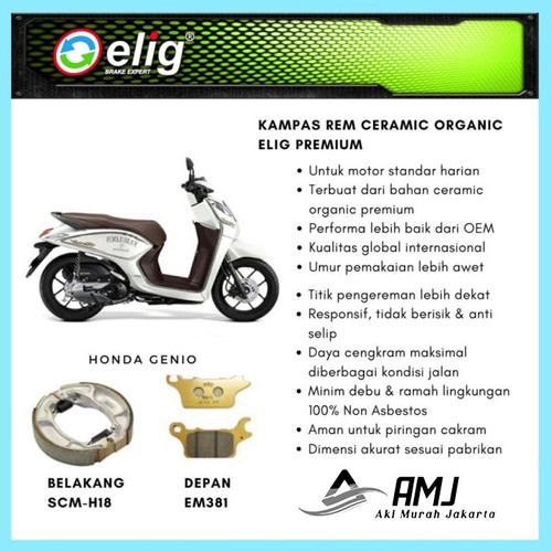 Kampas Rem Depan Belakang Honda Genio ELIG SCMH18 - EM381