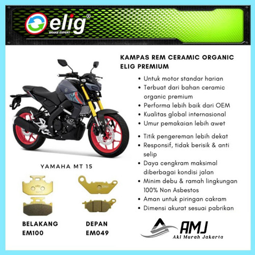 Kampas Rem Depan Belakang Yamaha MT 15 ELIG EM100 - EM049