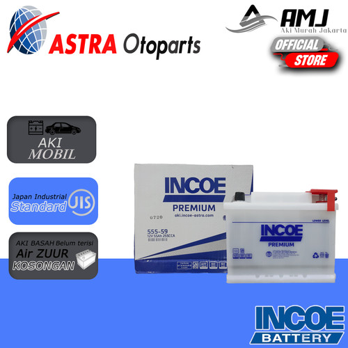 Aki Mobil 555-59 Incoe Premium Astra 12V / 55 Ah Aki Basah