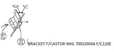 [10036128] NILFISK BRACKET F/CASTOR WHL 700520504 F/C110E