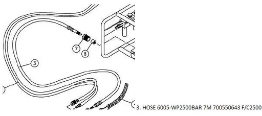 [10031365] NILFISK HOSE 6005-WP2500BAR 7M 700550643 F/C2500