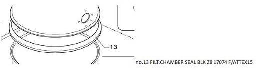 [10026897] NILFISK FILT.CHAMBER SEAL BLK Z8 17074 F/ATEX15