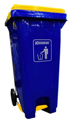 [KW1801275] KRISBOW DUST BIN BLUE 240L PEDAL & YELLOW LID