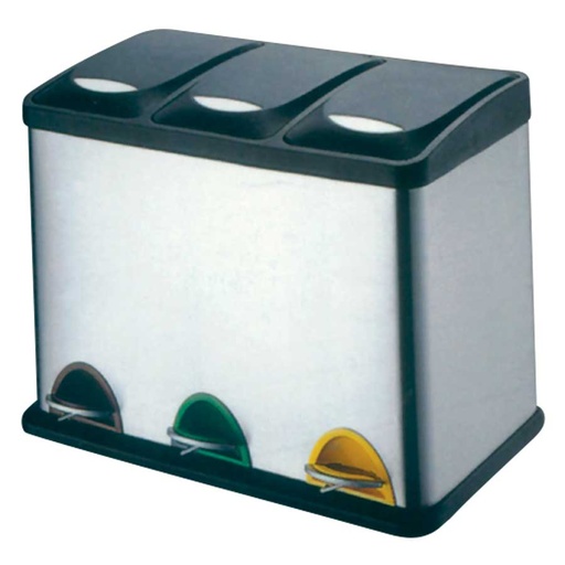 [KW1801216] KRISBOW WASTE BIN THREE COMPARTMENT 3 PEDAL