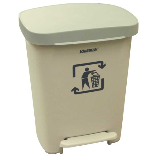 [KW1800746] KRISBOW DUST BIN BEIGE 30L PEDAL& GREY COVER