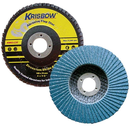 [KW0300235] KRISBOW FLAP DISC ZIRCO.OXIDE 4INC  #40 IRADZ41