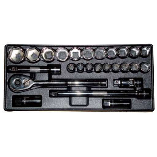 [KW0103287] KRISBOW SOCKET SET SQ1/2INC 26PCS W/TRAY LPSOT1