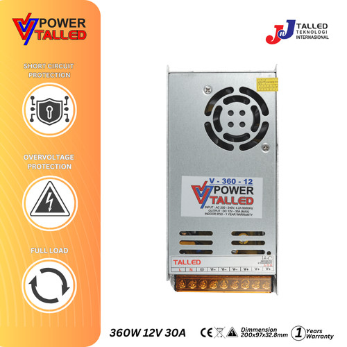 POWER SUPPLY ADAPTOR TRAVO INDOOR DC 12V 360W 30A - JNJ TALLED