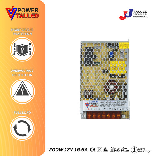 POWER SUPPLY ADAPTOR TRAVO INDOOR DC 12V 200W 8.3A - JNJ TALLED