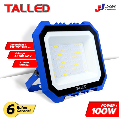 LAMPU SOROT LED SMD 100WATT FLOOD LIGHT 3000K / 7000K TALLED