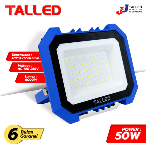 LAMPU SOROT LED SMD 50WATT FLOOD LIGHT 3000K / 7000K TALLED