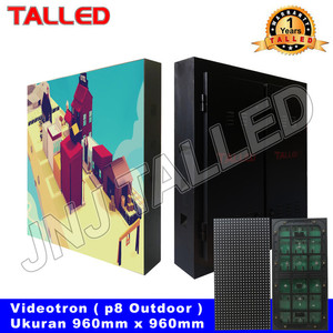 PAKET JADI VIDEOTRON MODUL P8 OUTDOOR UKURAN 96CM X 96CM JNJ TALLED