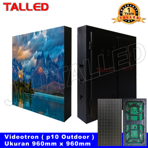 PAKET JADI VIDEOTRON MODUL P10 OUTDOOR UKURAN 96CM X 96CM JNJ TALLED