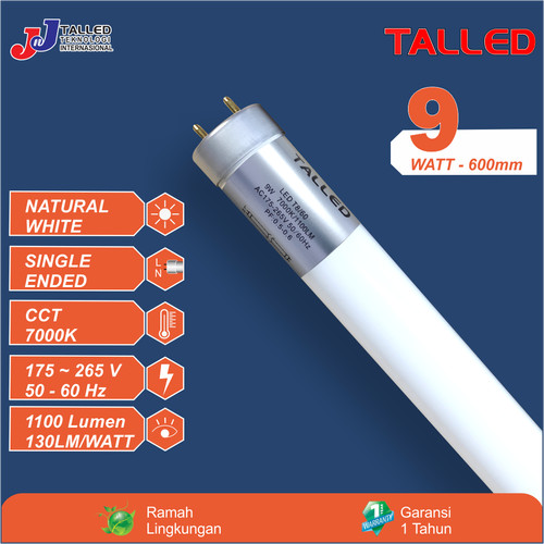 LAMPU TL LED T8 9W 60cm SINGLE N TALLED