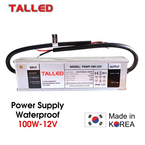 POWER SUPPLY ADAPTOR TRAFO TALLED 12V 100W 8.3A WATERPROOF