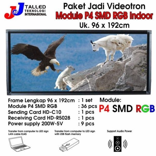 VIDEOTRON P4 SMD RGB INDOOR PAKET JADI UK 96 X 192CM - JNJ TALLED