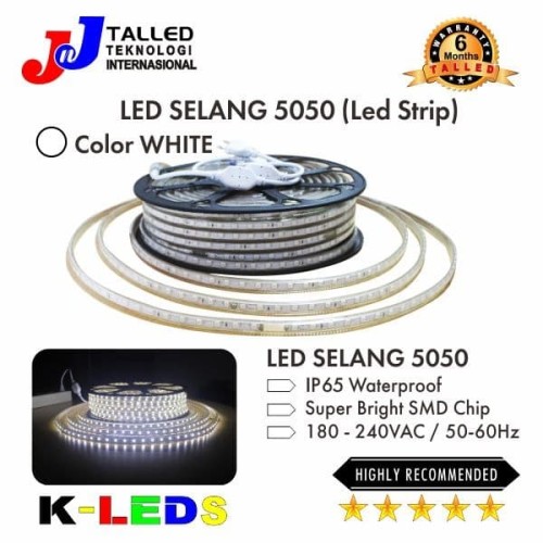 Lampu Led Selang/Neon Flex SMD 5050 IP65 Waterproof 50 Meter - Putih