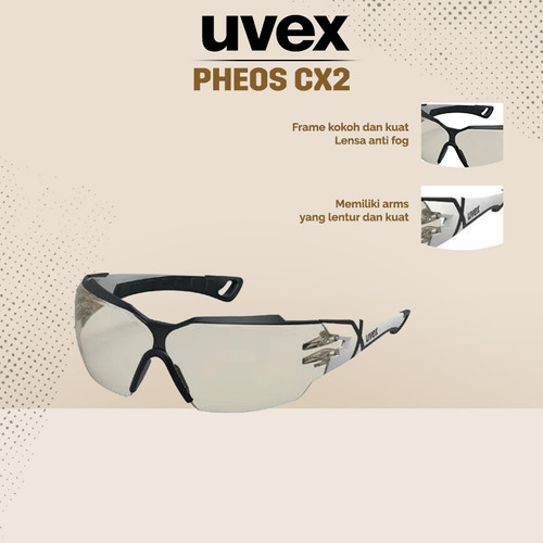 UVEX SPECTACLES PHEOS CX2 CBR65 FRAME BLACK-WHITE