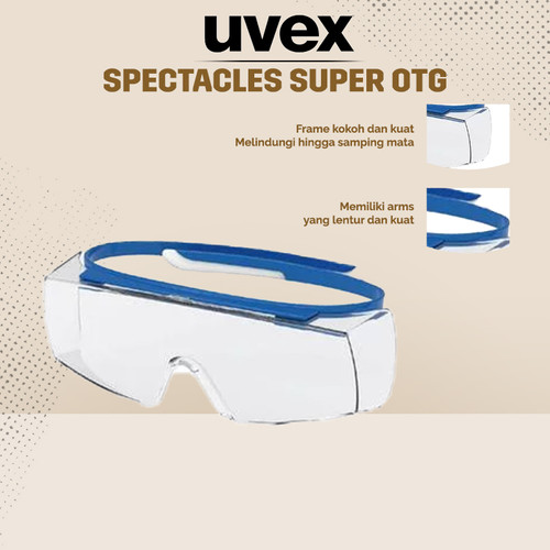 UVEX SPECTACLES SUPER OTG CLEAR FRAME BLUE-WHITE