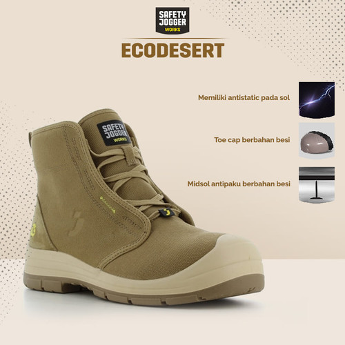 Sepatu Safety Jogger EcoDesert / Sepatu Proyek Coklat / Sepatu Safety