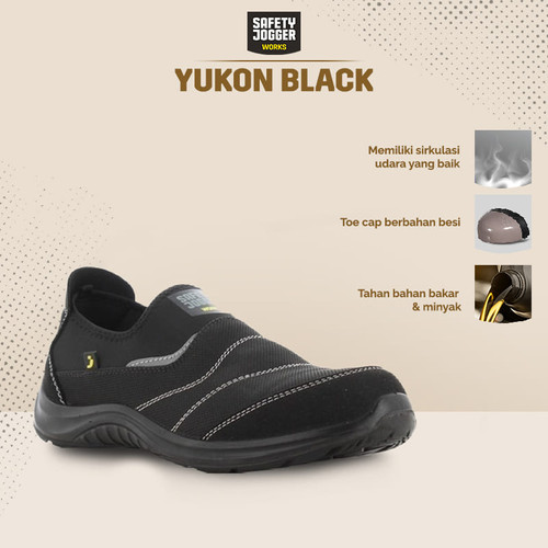 Safety Jogger Yukon Black Original / Sepatu Kerja Safety Jogger