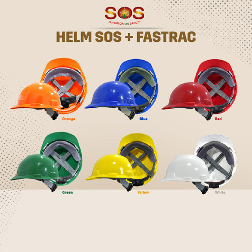 helm proyek murah merek sos + fastrac (model putar)