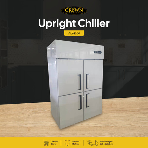 Upright Chiller AG-1000 Crown Horeca, Lemari Pendingin SS304