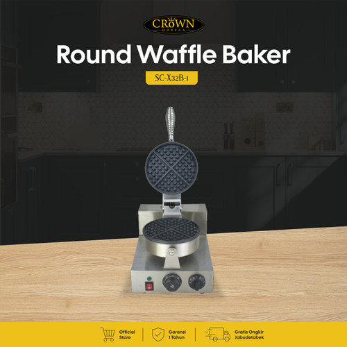 Round Waffle Baker SC-X32B-1 Crown Horeca Mesin Waffle