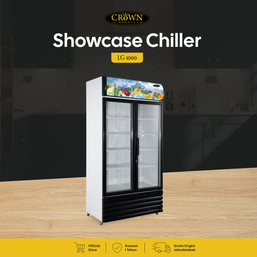 LG-1000 Showcase Chiller Mesin Pendingin Crown Horeca