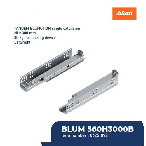 BLUM REL LACI TANDEM BLUMOTION FULL EXT 30KG L=300MM FOR LOCK DEVICE