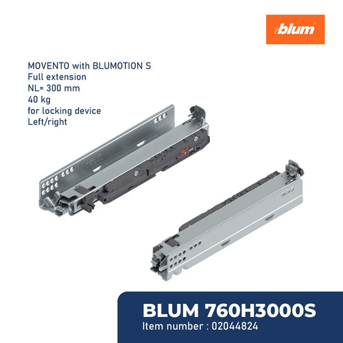 BLUM REL LACI MOVENTO BLUMOTION S FULL EXT 40KG 300MM FOR LOCK DEVICE