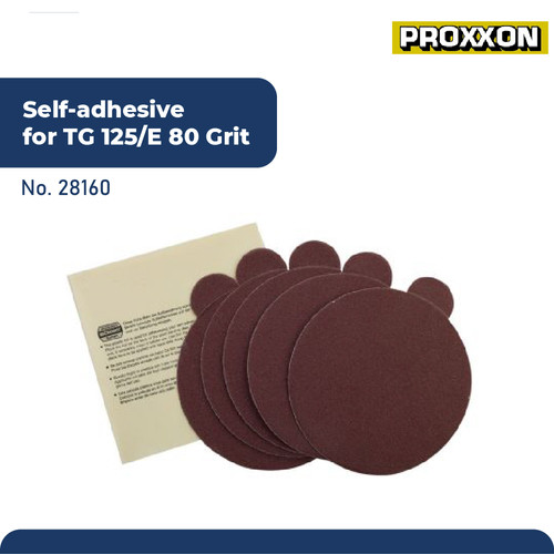 PROXXON 28160 AMPLAS BULAT SELF-ADHESIVE SANDING DISC TG125/E 80GRIT