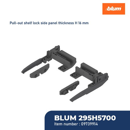 BLUM PENGUNCI STOPPER REL LACI PULL-OUT SHELF-LOCK DRAWER H=16MM GREY