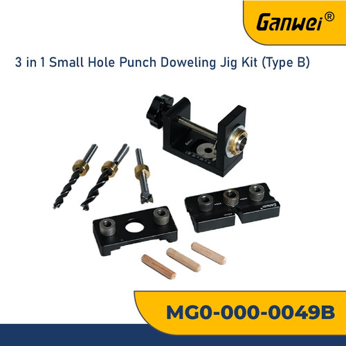 GANWEI 0049B DOWEL JIG ALAT PELUBANG 3IN1 HOLE PUNCH DOWELING JIG KIT