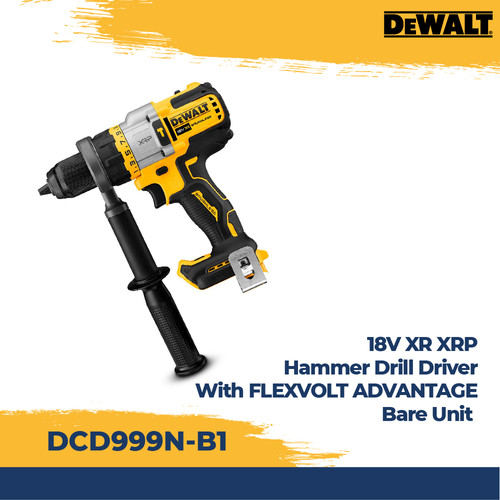 DEWALT DCD999N MESIN BOR BATERAI 18V XR Hammer Drill FLEXVOLT - Unit