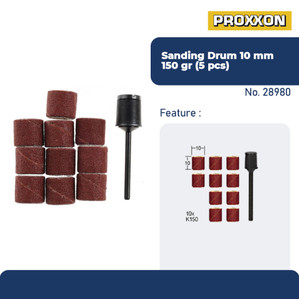 PROXXON 28980 REFIL AMPLAS RING SET SANDING DRUM O10MM 150GR 10PCS