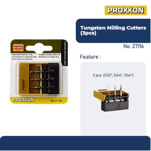 PROXXON 27116 CUTTER MILLING SET TUNGSTEN MILLING CUTTERS (3-PC.)