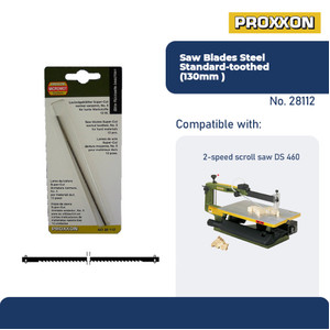 PROXXON 28112 MATA GERGAJI SCROLL SAW BLADES STEEL 130MM 36TPI STEEL