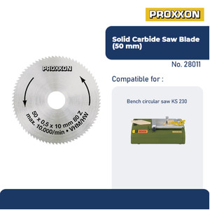 PROXXON 28011 MATA GERGAJI CIRCULAR SAW SOLID CARBIDE SAW BLADE O50MM