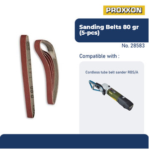 PROXXON 28583 AMPLAS BELT SANDER AMPLAS SABUK SANDING BELTS 80GR 5PC