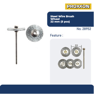 PROXXON 28952 KEPALASIKAT KAWAT MINISTEEL WIRE WHEEL BRUSH O22MM 5PC