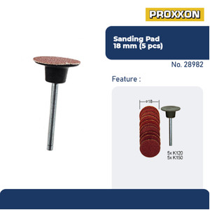 PROXXON 28982 AMPLAS BULAT POLISHING MINI GRINDER SANDING PAD 18MM SET